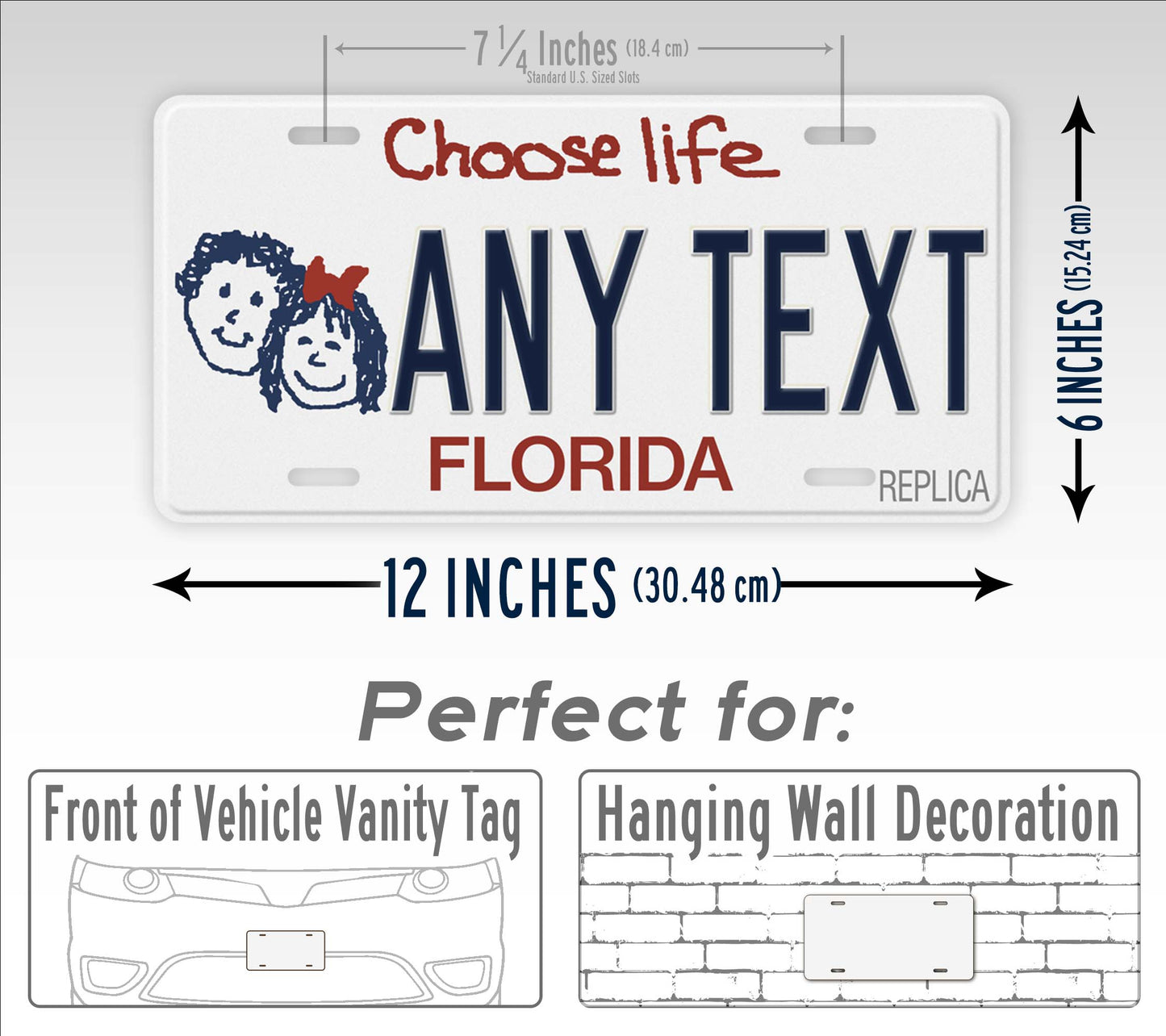 Florida Choose Life White Novelty License Plate