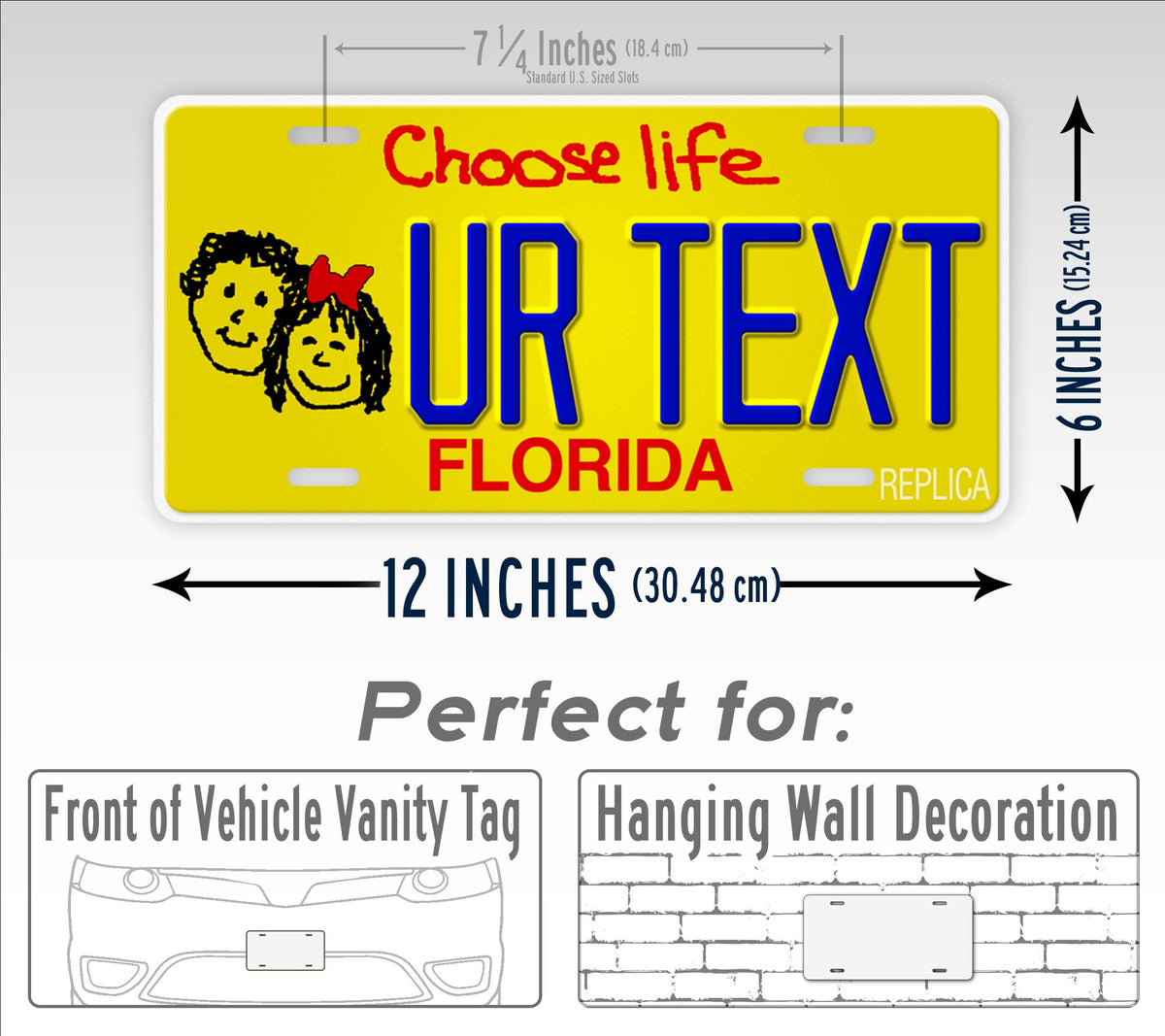 Florida Choose Life Yellow Novelty License Plate