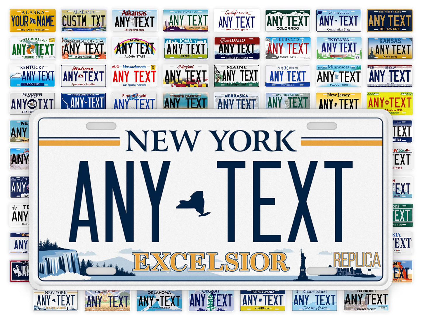 Personalized New York Novelty License Plate, Replica NY Custom Auto Tag