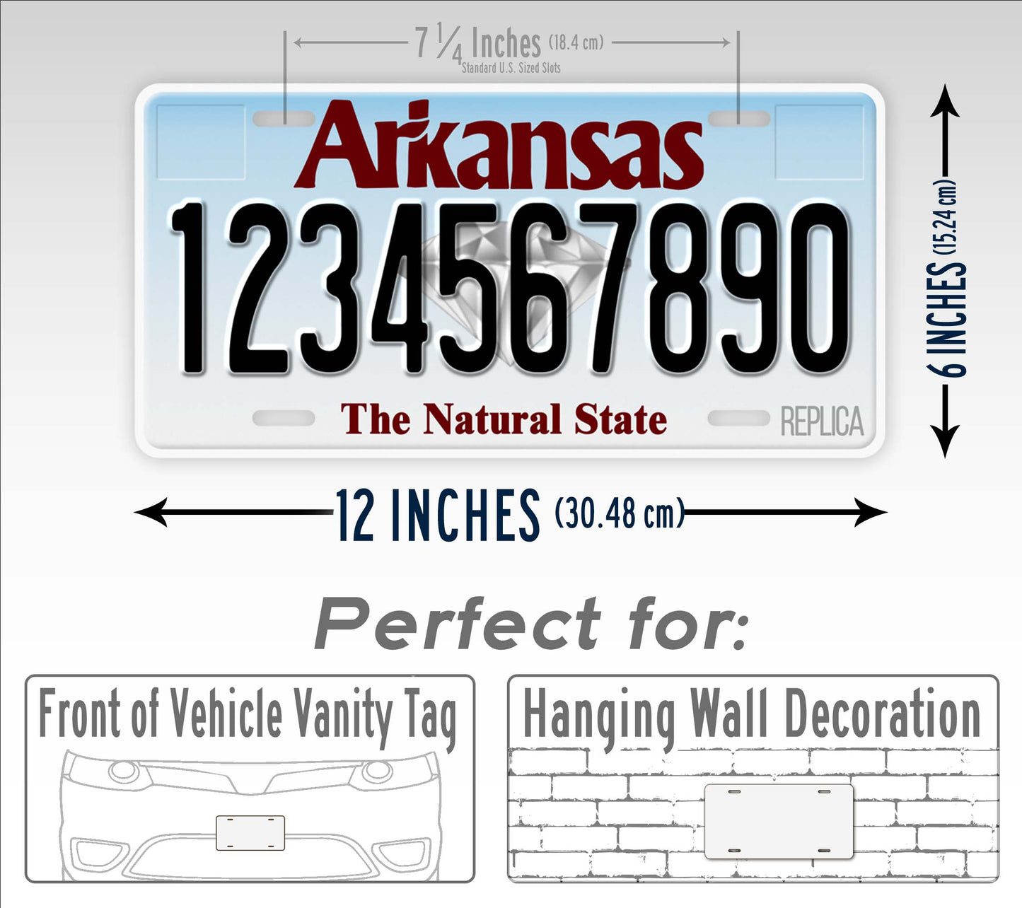 Personalized Arkansas Novelty License Plate, Replica AR Custom Auto Tag