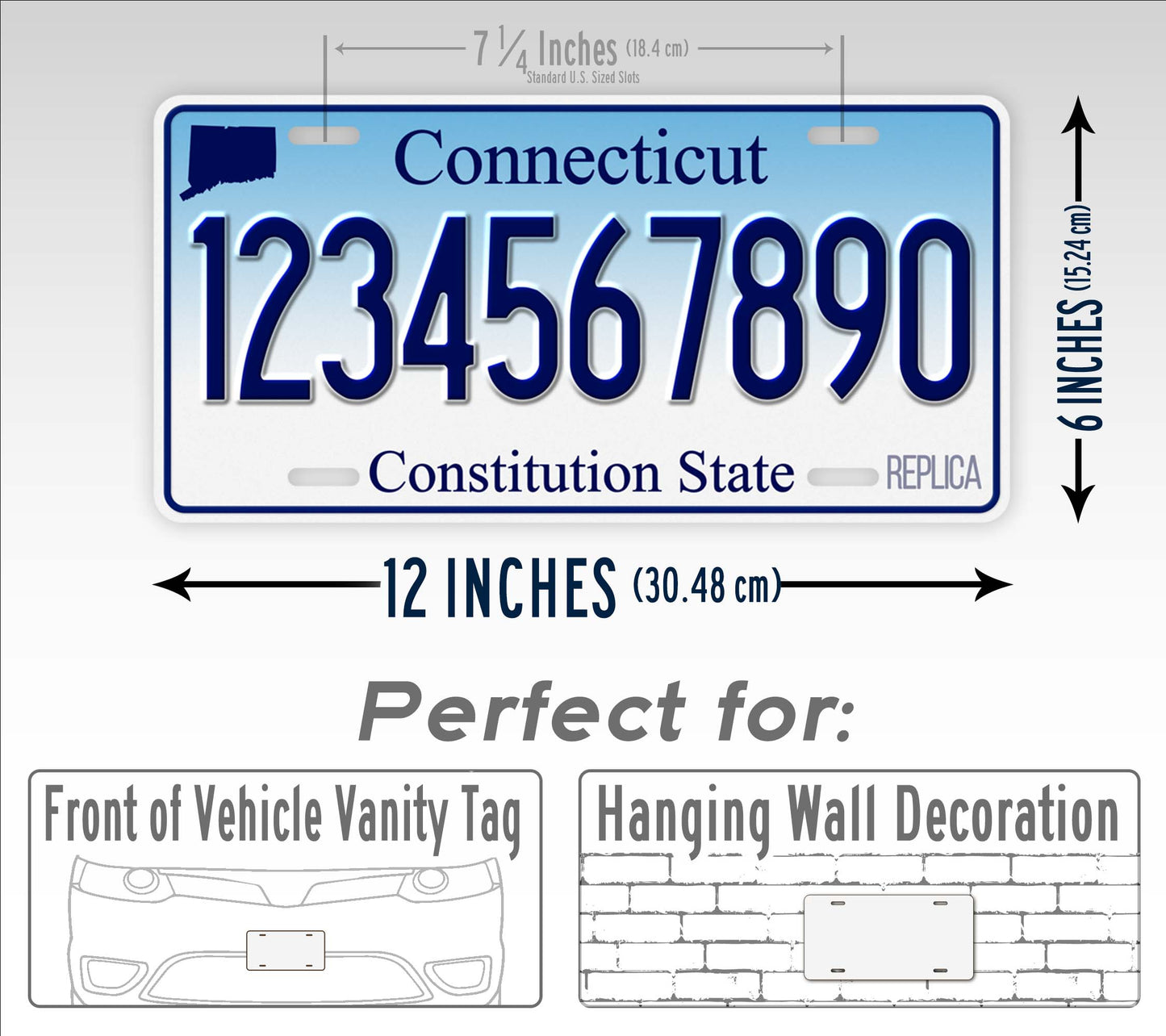 Personalized Connecticut Novelty License Plate, Replica CT Custom Auto Tag