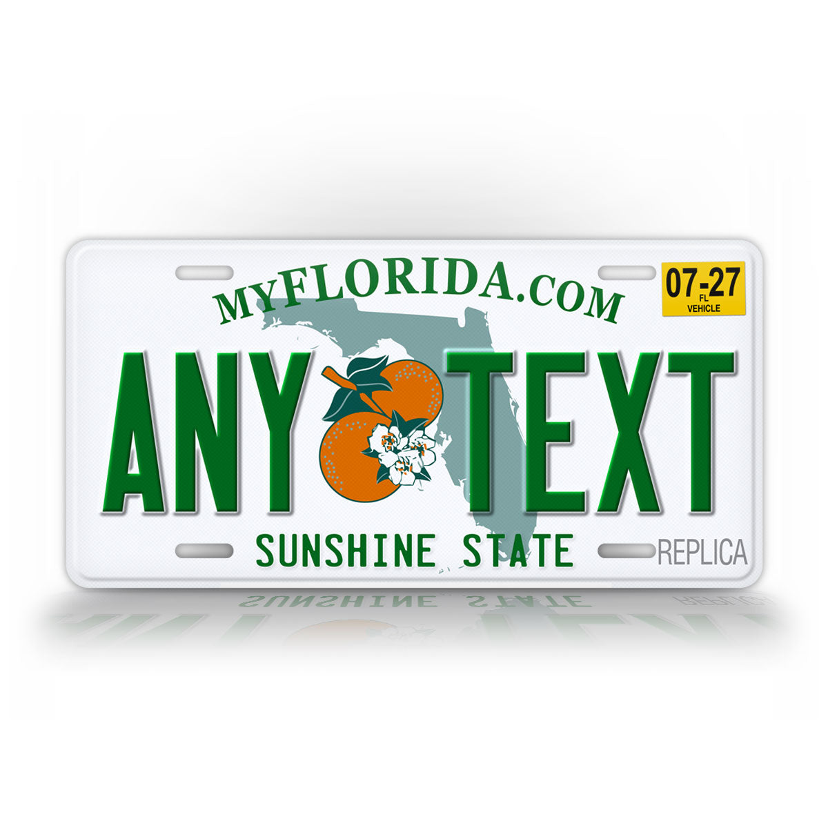 Personalized Florida Novelty License Plate, Replica FL Custom Auto Tag