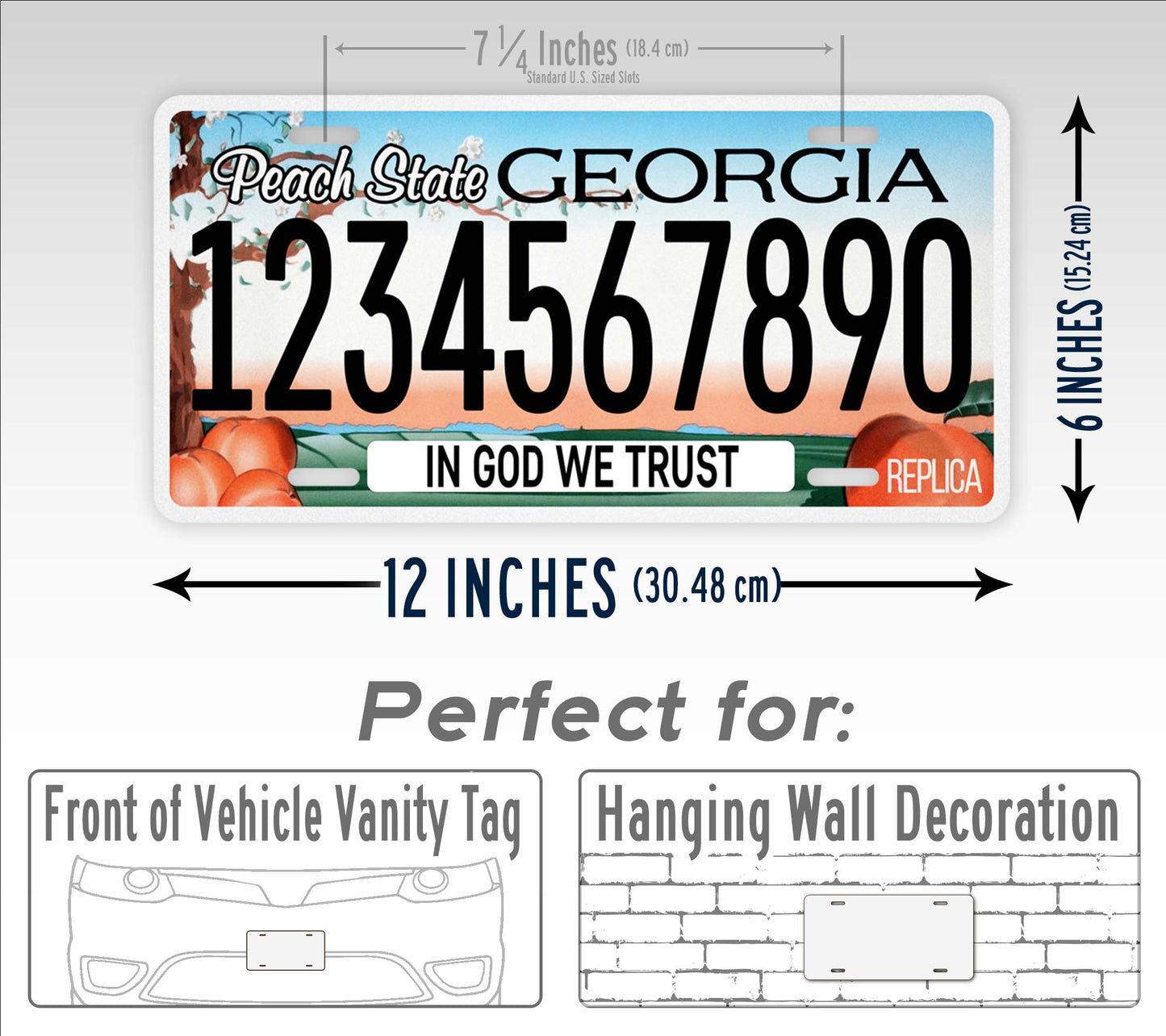 Personalized Georgia Novelty License Plate, Replica GA Custom Auto Tag