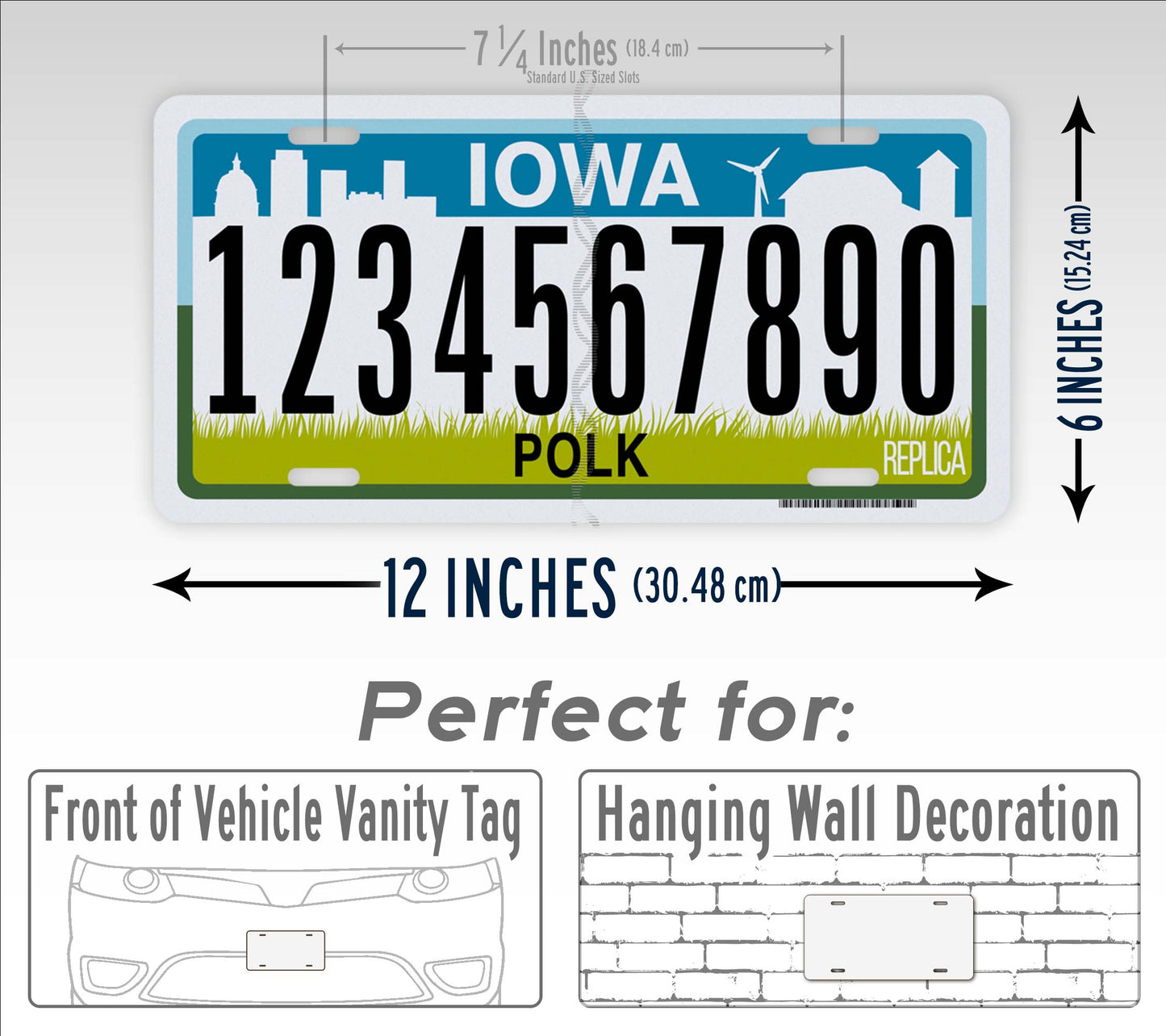 Personalized Iowa Novelty License Plate, Replica IA Custom Auto Tag