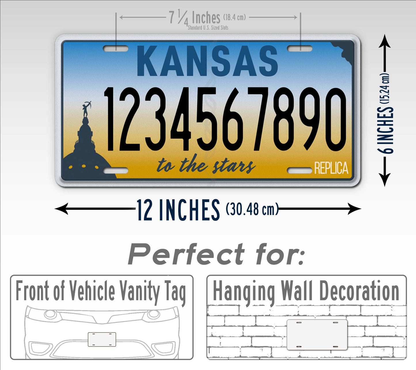 Personalized Kansas Novelty License Plate, Replica KS Custom Auto Tag