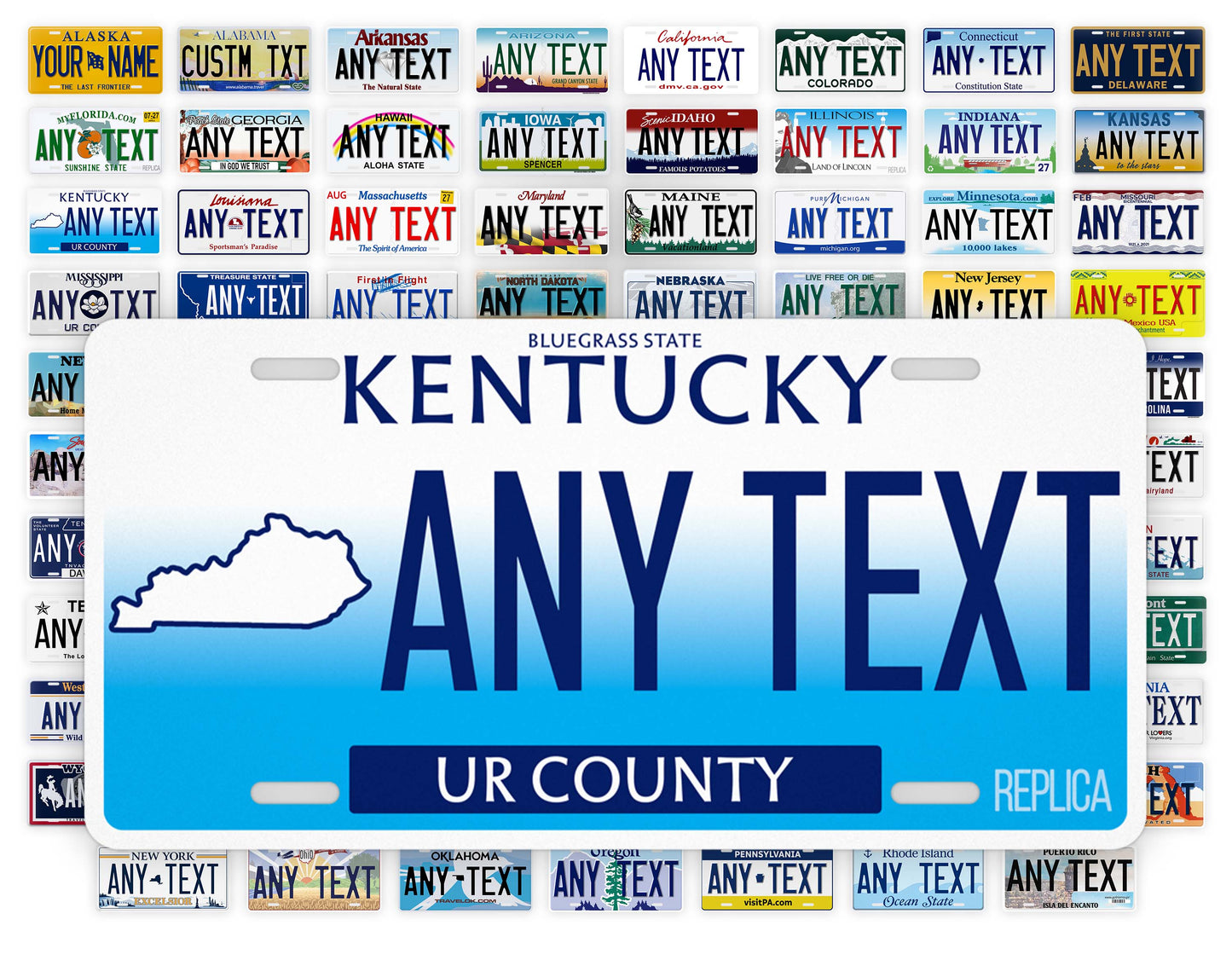 Personalized Kentucky Novelty License Plate, Replica KY Custom Auto Tag