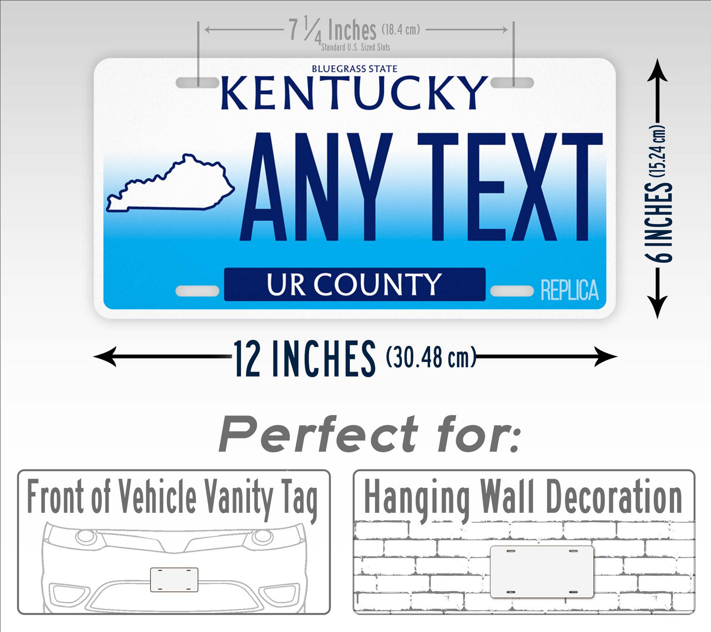 Personalized Kentucky Novelty License Plate, Replica KY Custom Auto Tag