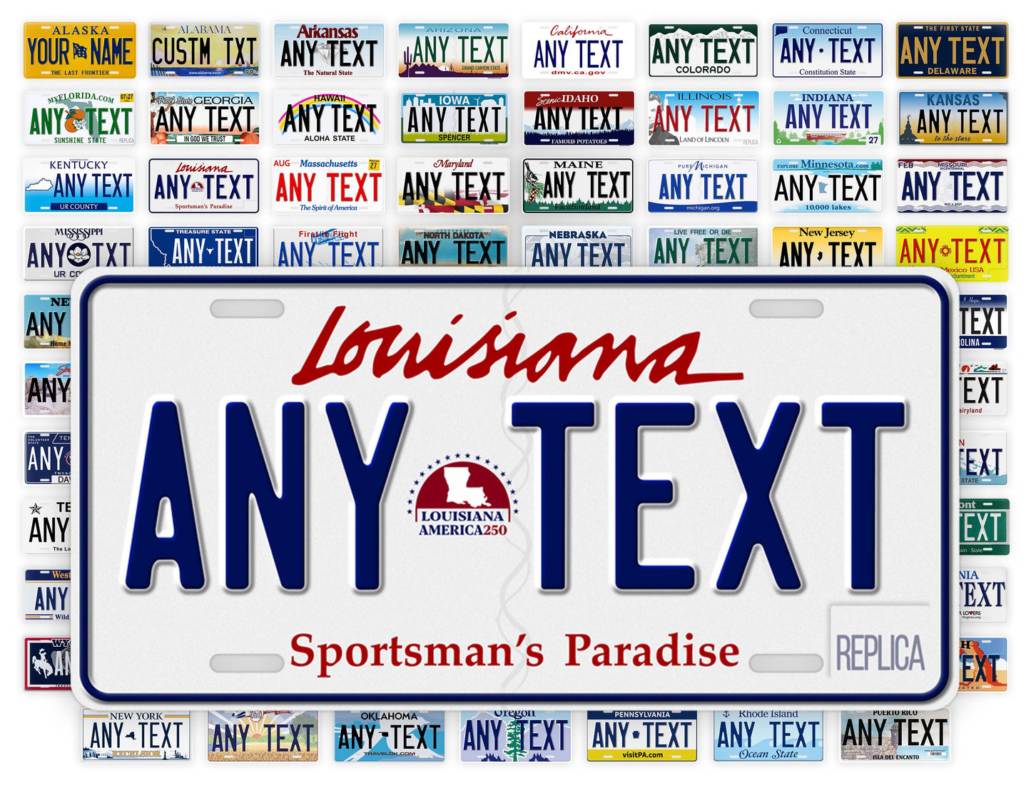 Personalized Louisiana Novelty License Plate, Replica LA Custom Auto Tag