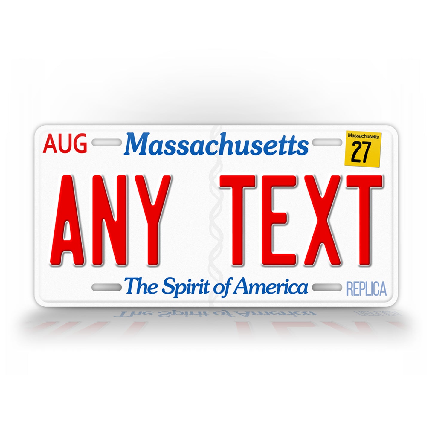 Personalized Massachusetts Novelty License Plate, Replica MA Custom Auto Tag