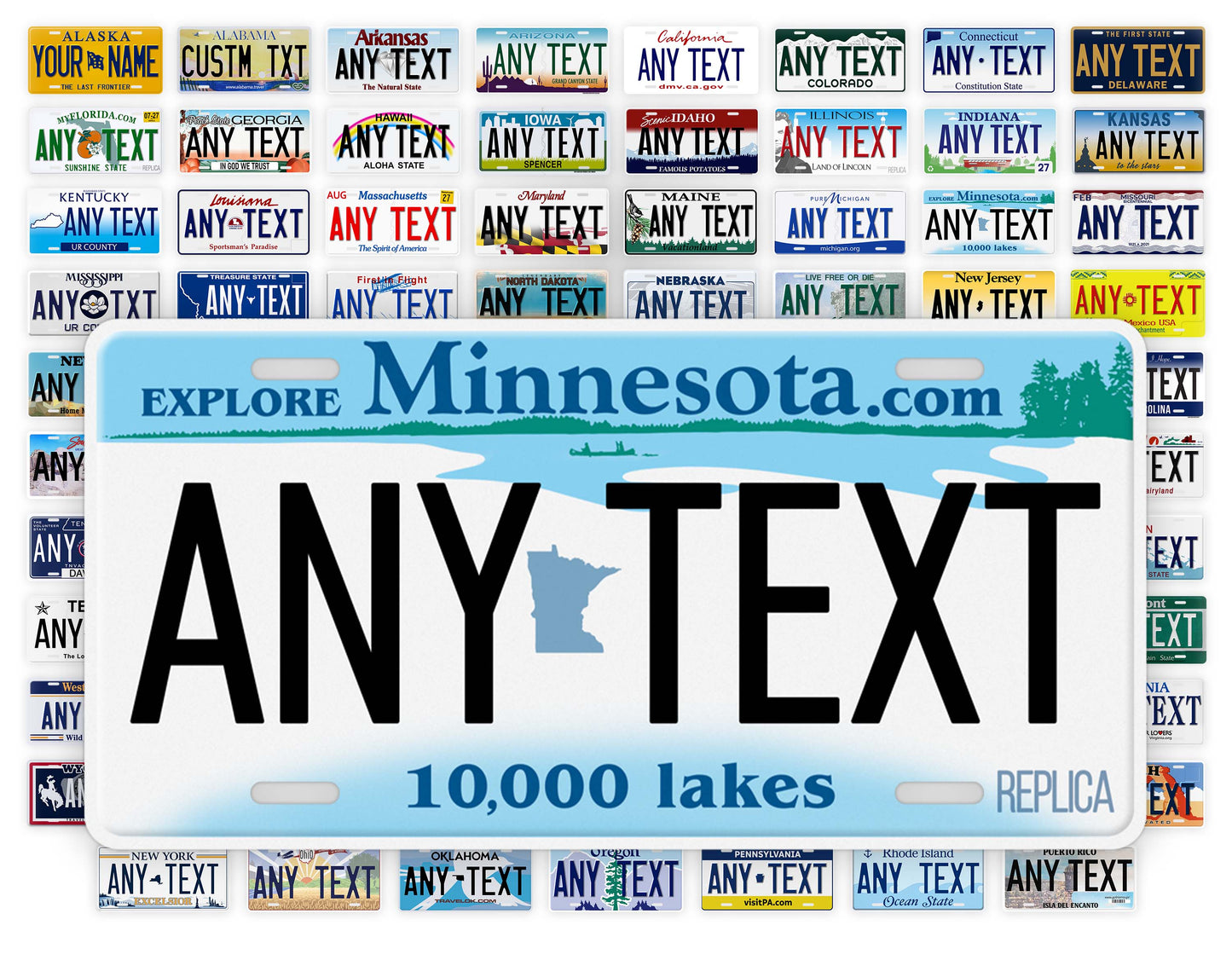 Personalized Minnesota Novelty License Plate, Replica MN Custom Auto Tag