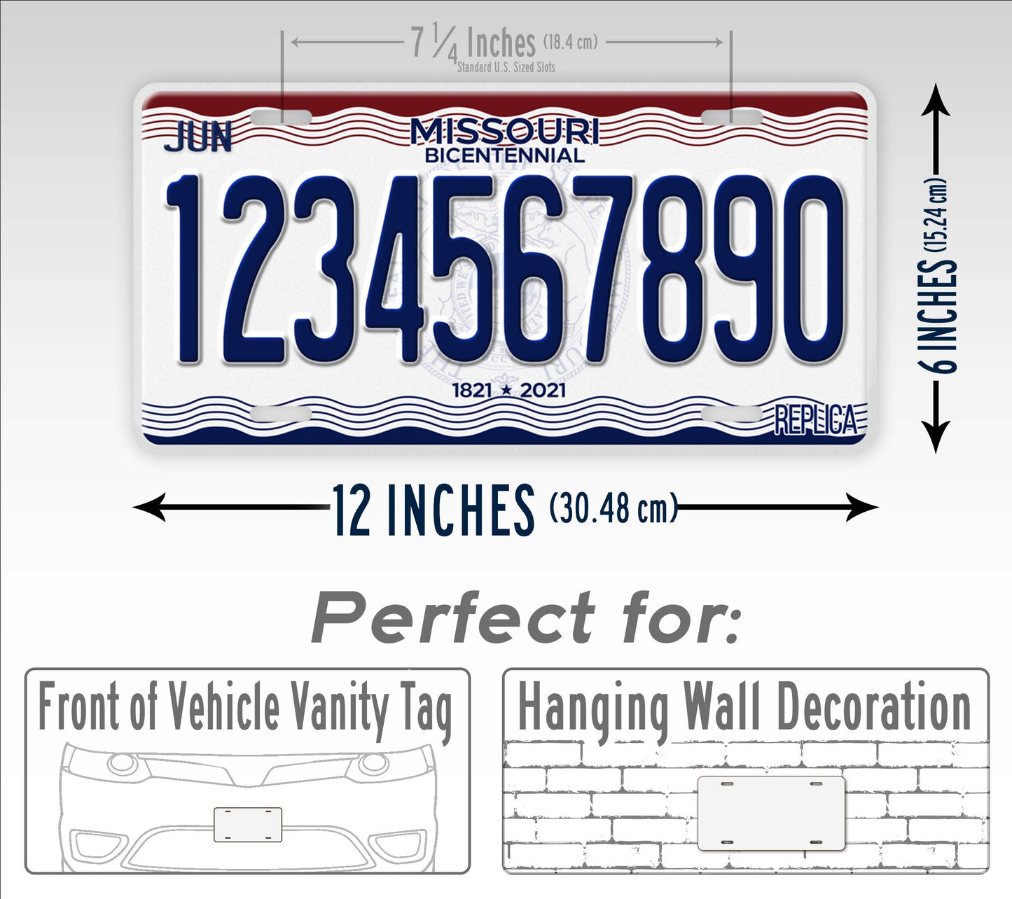Personalized Missouri Novelty License Plate, Replica MO Custom Auto Tag