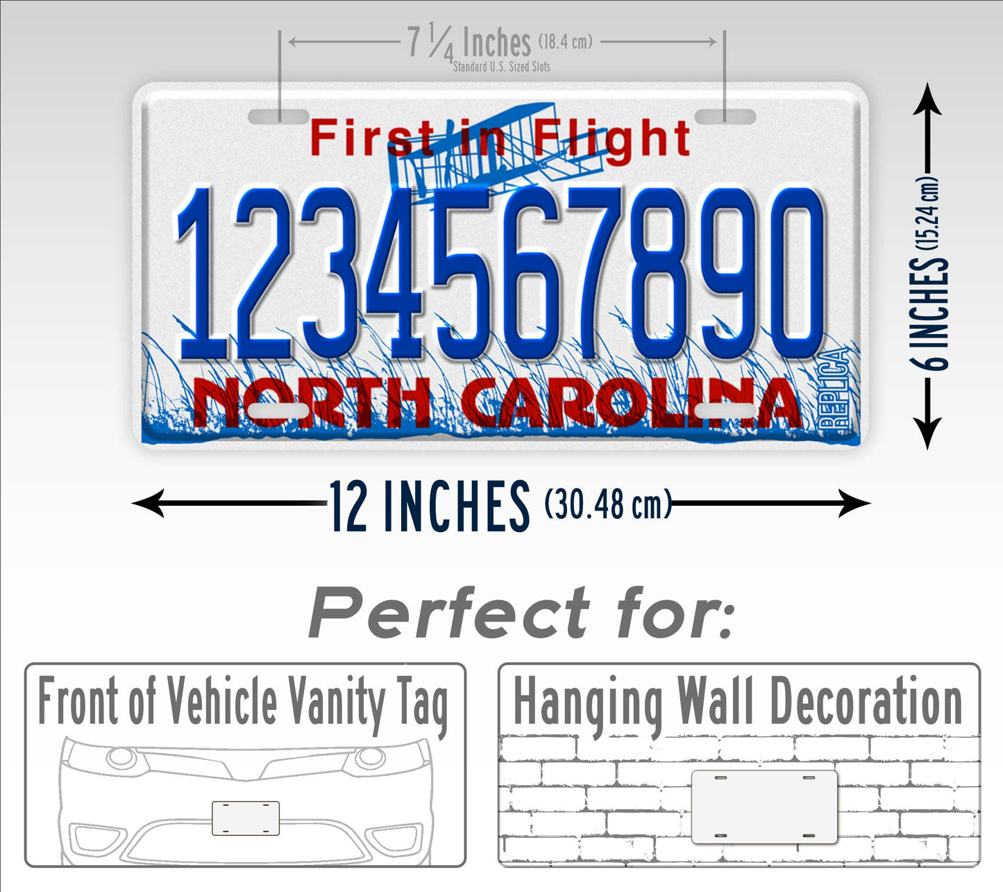 Personalized North Carolina Novelty License Plate, Replica NC Custom Auto Tag