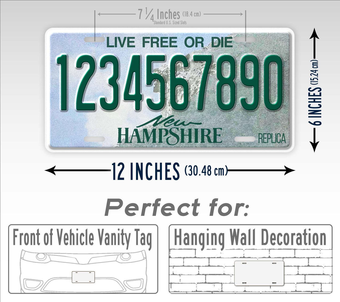 Personalized New Hampshire Novelty License Plate, Replica NH Custom Auto Tag