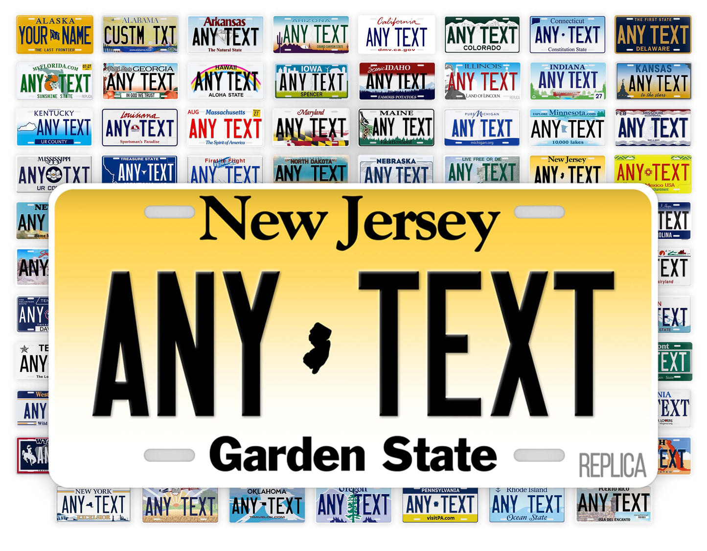Personalized New Jersey Novelty License Plate, Replica NJ Custom Auto Tag