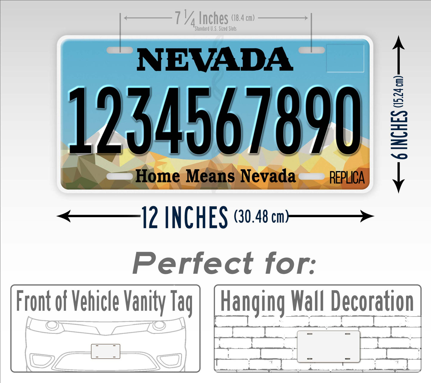 Personalized Nevada Novelty License Plate, Replica NV Custom Auto Tag