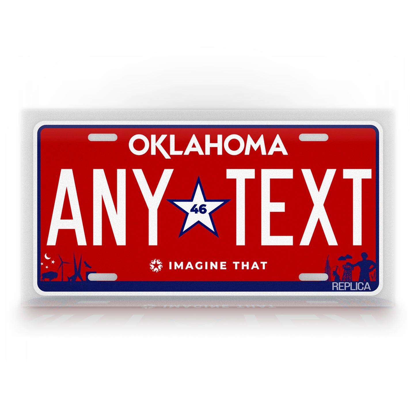 Personalized Oklahoma Novelty License Plate, Replica OK Custom Auto Tag