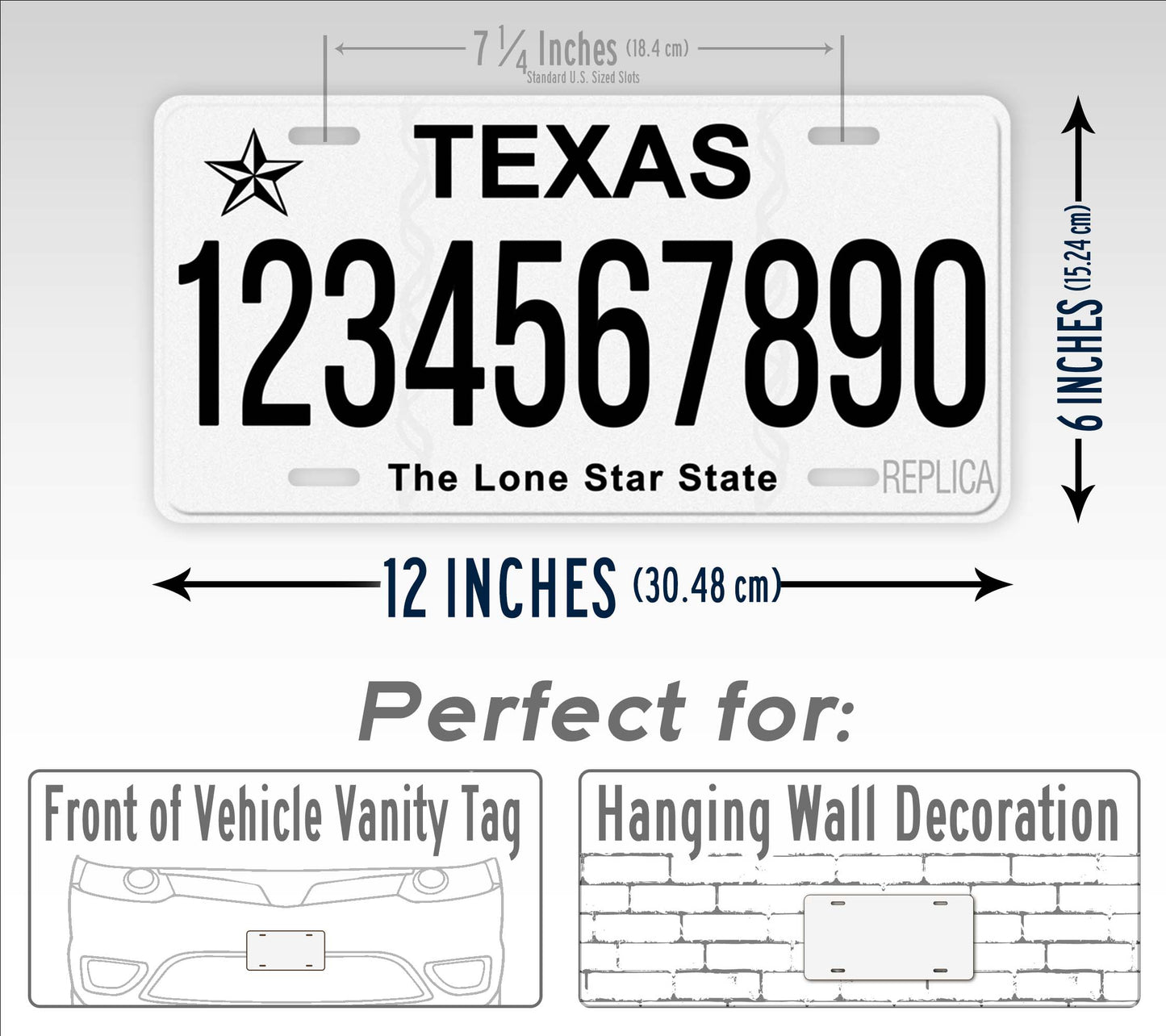 Personalized Texas Novelty License Plate, Replica TX Custom Auto Tag