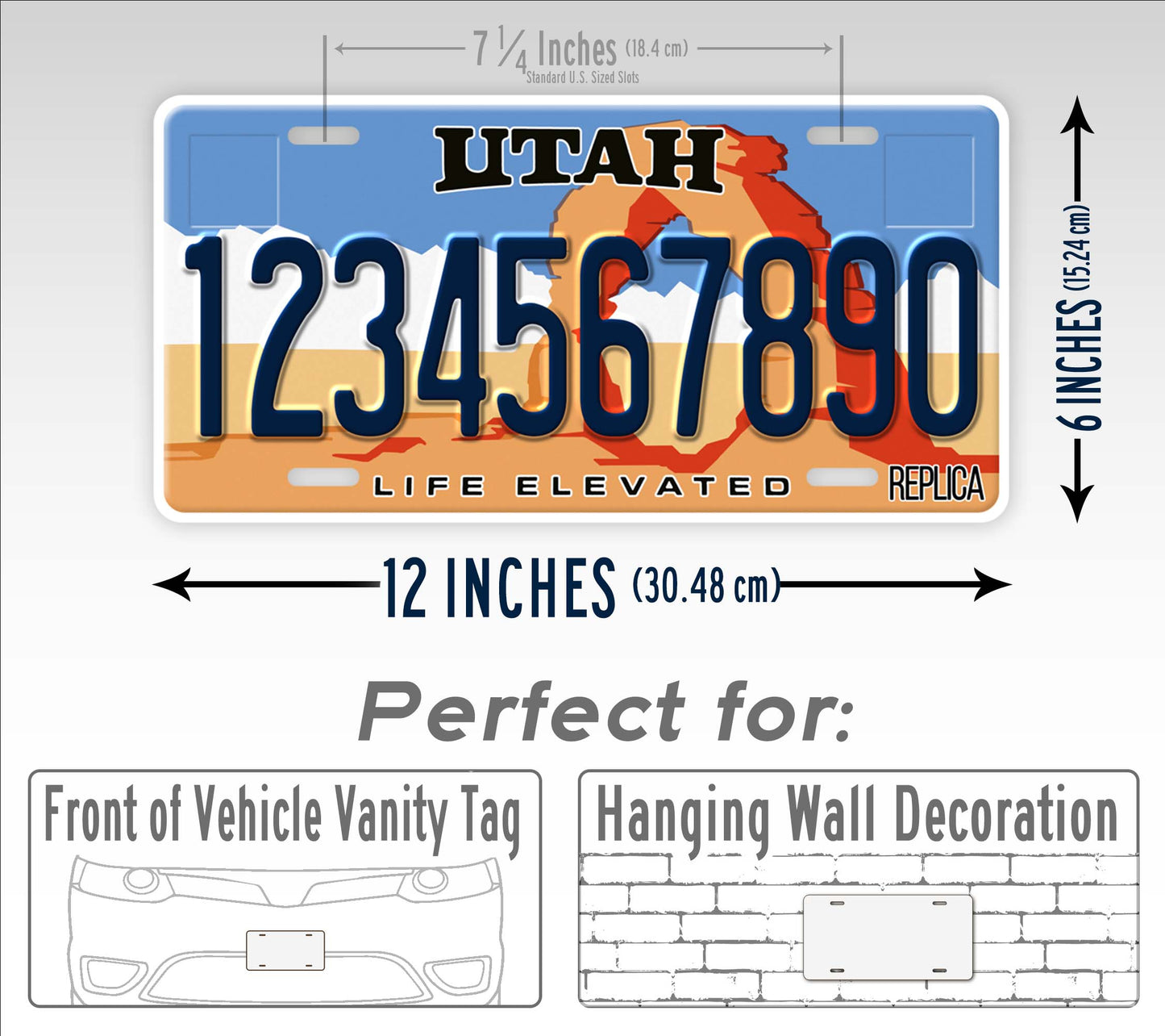 Personalized Utah Novelty License Plate, Replica UT Custom Auto Tag