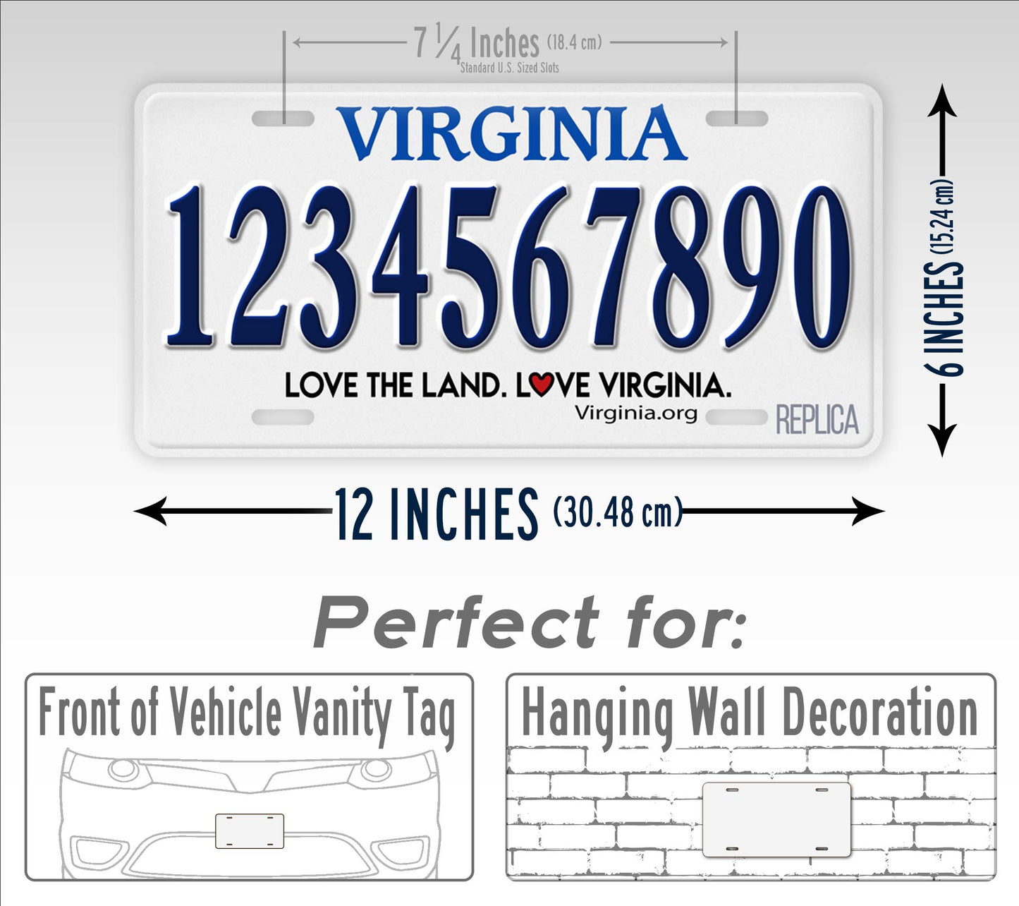Personalized Virginia Novelty License Plate, Replica VA Custom Auto Tag