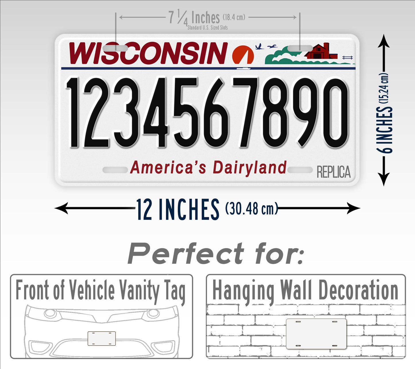 Personalized Wisconsin Novelty License Plate, Replica WI Custom Auto Tag