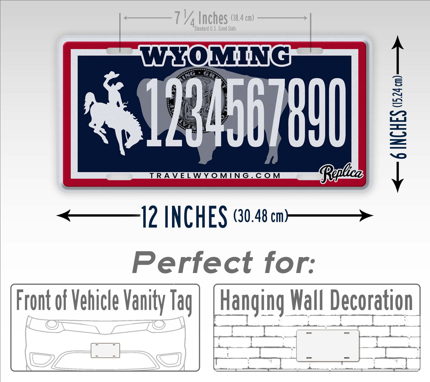 Personalized Wyoming Novelty License Plate, Replica WY Custom Auto Tag