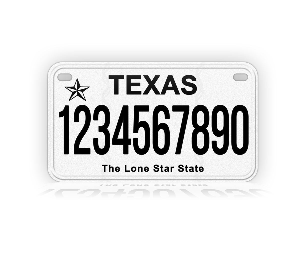 Texas Black and White Motorcycle Novelty Plate