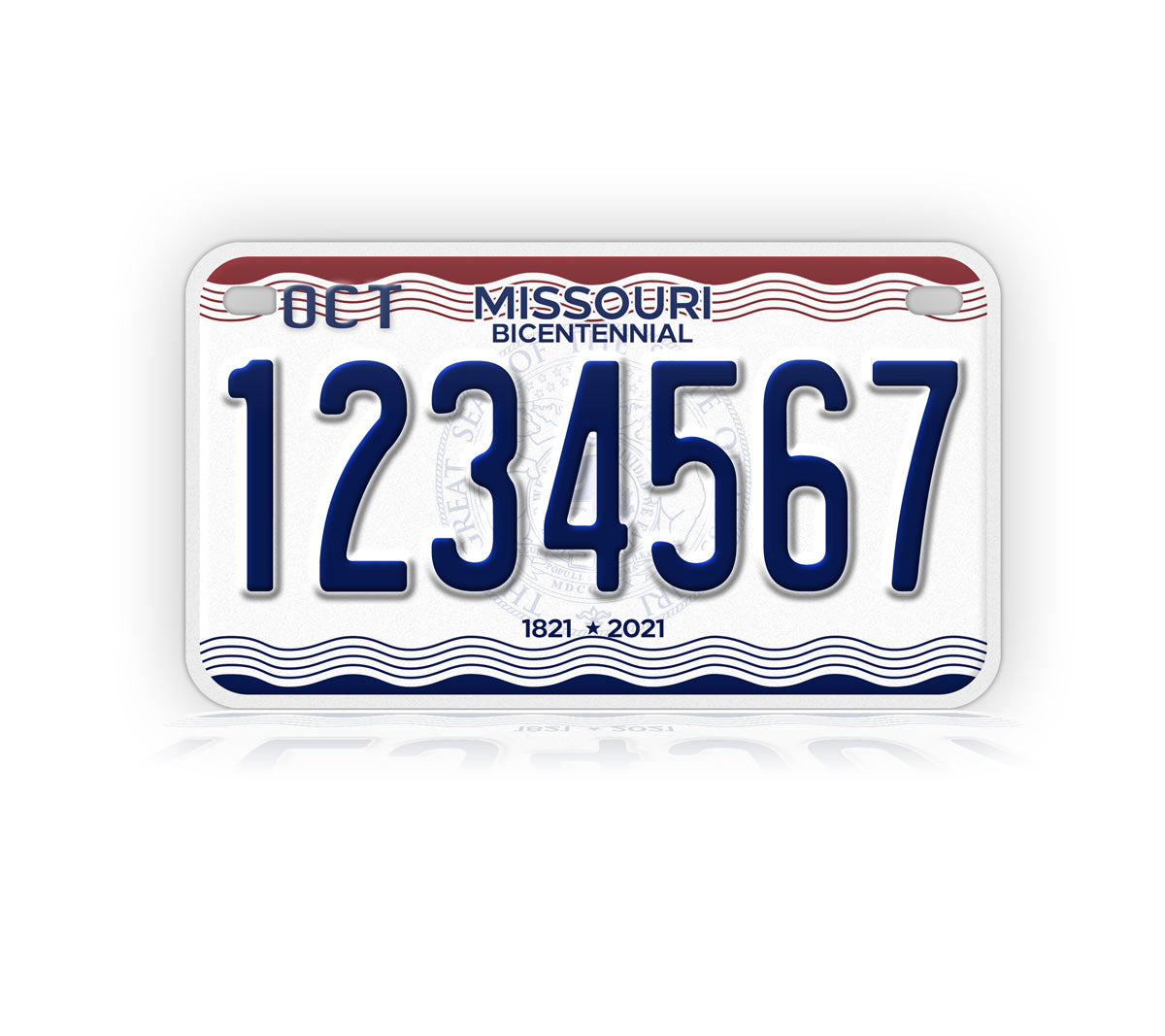 Missouri Bicentennial Motorcycle Novelty Plate