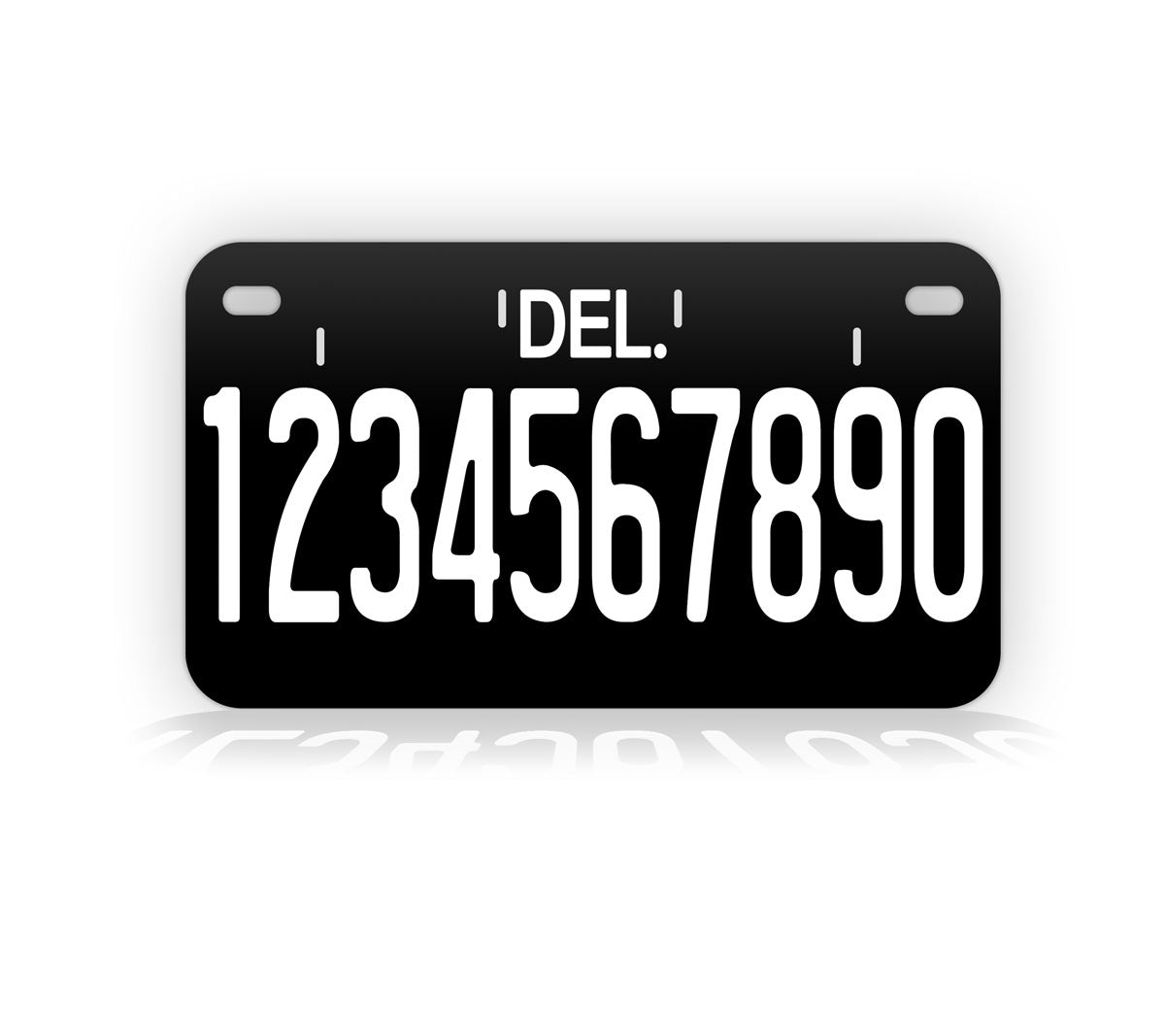 Black Delaware Motorcycle Novelty Plate