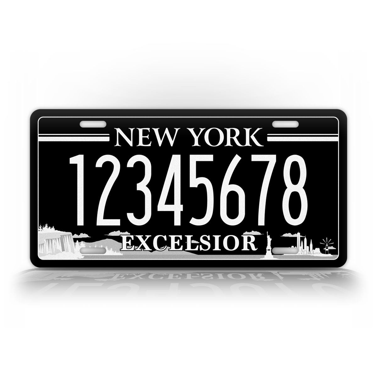 New York "Blacked Out Excelsior" Novelty License Plate