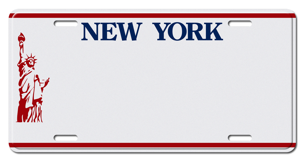 New York "White Liberty" Novelty License Plate
