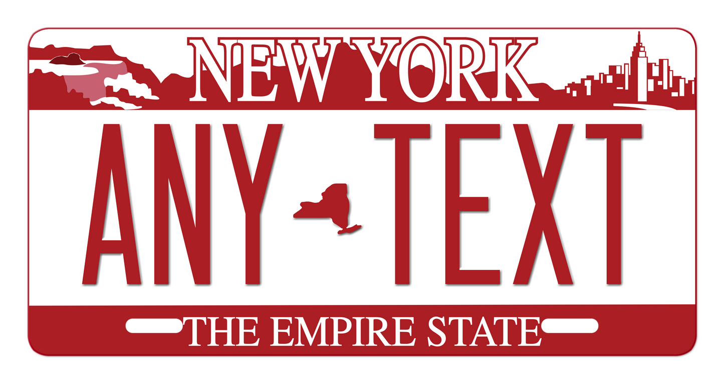 New York "Red Falls" Novelty License Plate