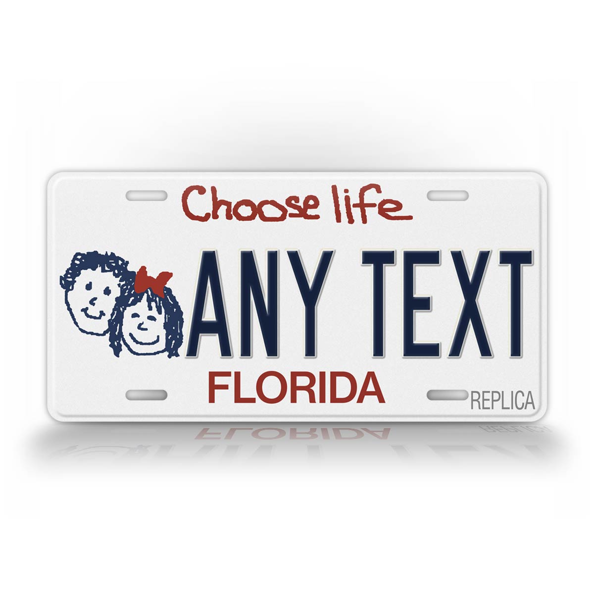 Florida Choose Life White Novelty License Plate