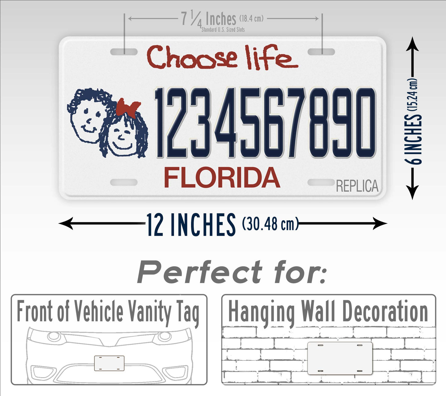 Florida Choose Life White Novelty License Plate