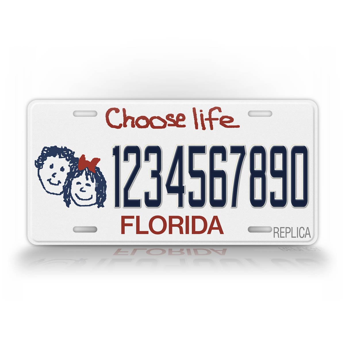 Florida Choose Life White Novelty License Plate