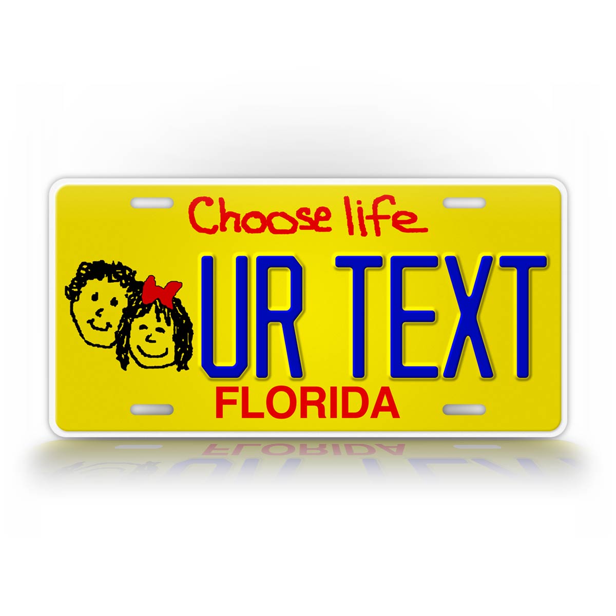 Florida Choose Life Yellow Novelty License Plate