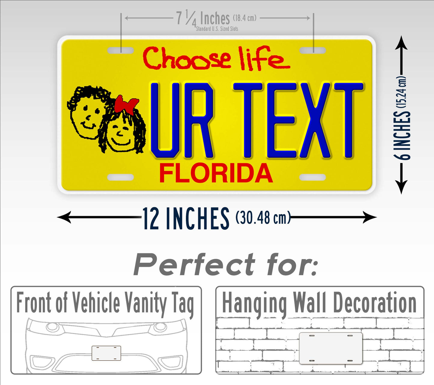 Florida Choose Life Yellow Novelty License Plate