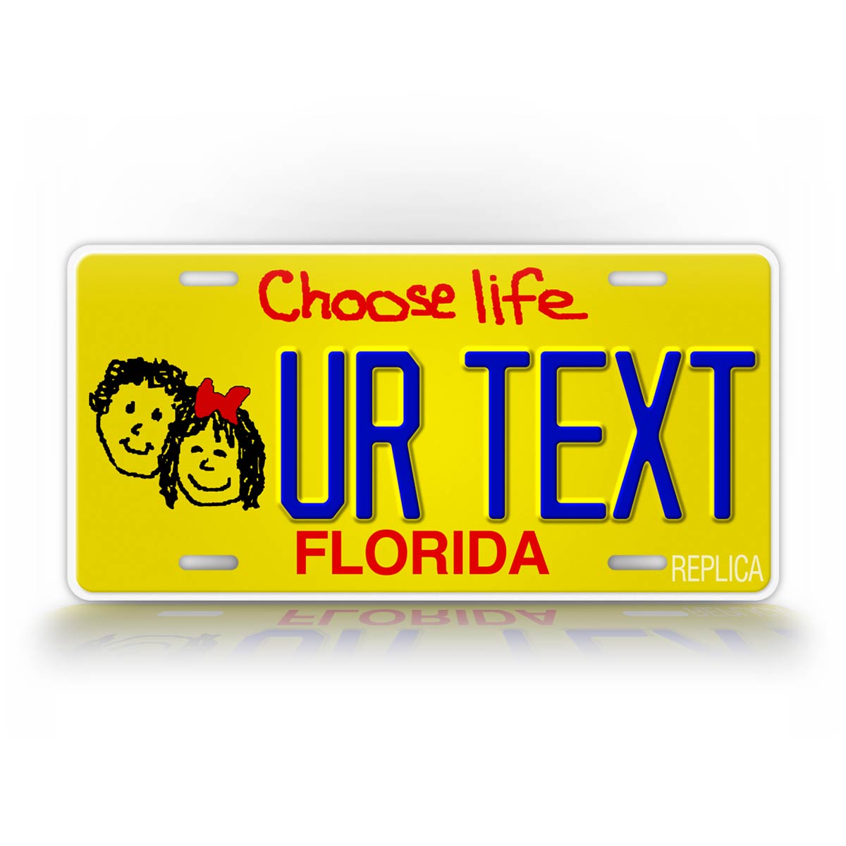 Florida Choose Life Yellow Novelty License Plate