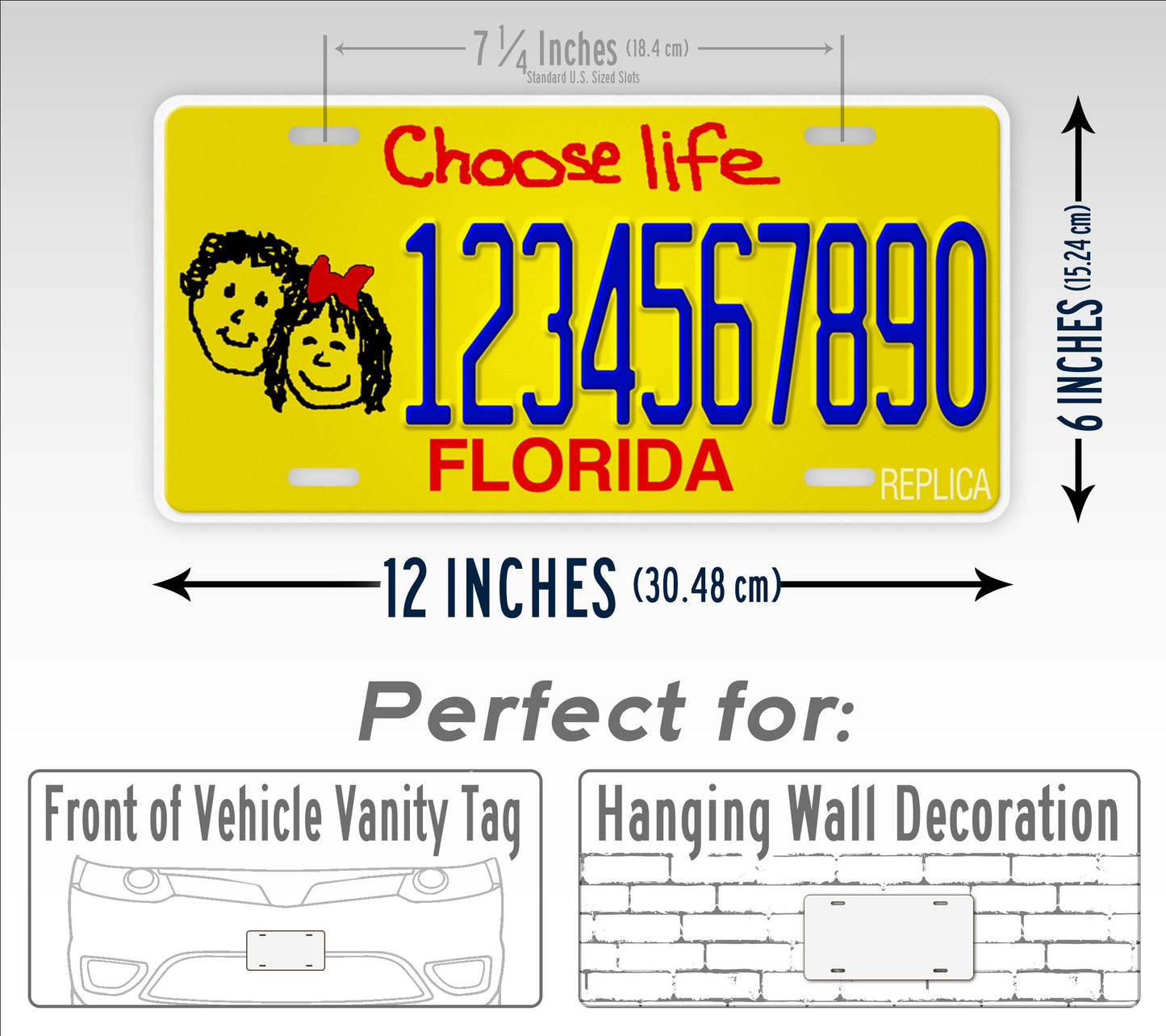 Florida Choose Life Yellow Novelty License Plate