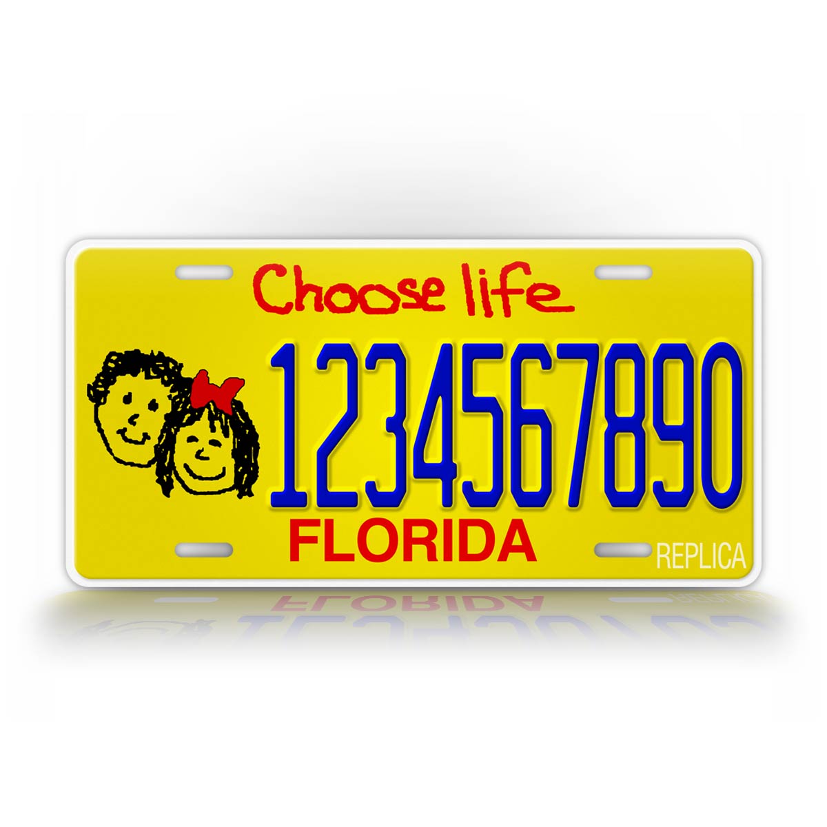 Florida Choose Life Yellow Novelty License Plate