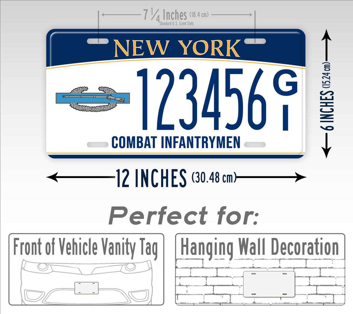 New York "Combat Infantryman" Novelty License Plate