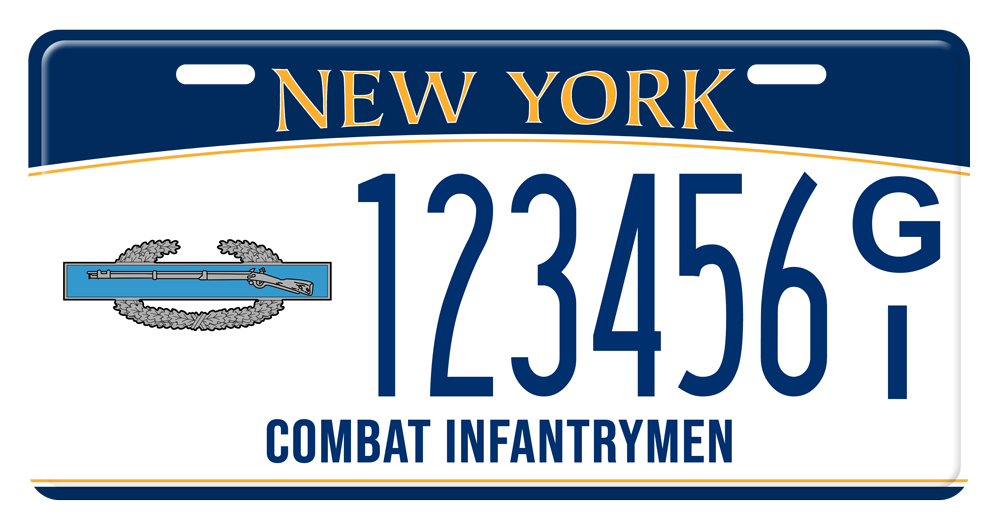 New York "Combat Infantryman" Novelty License Plate