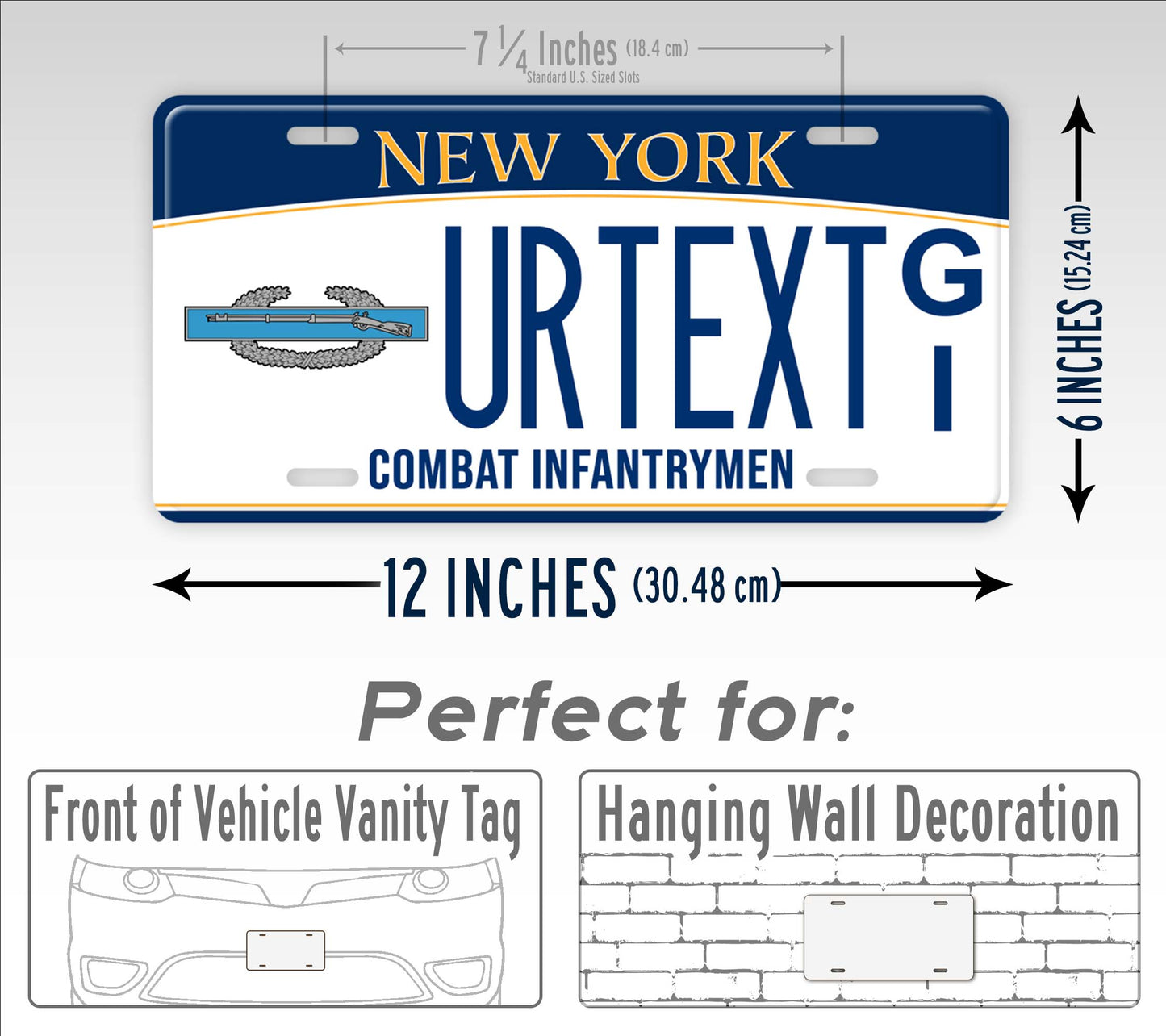 New York "Combat Infantryman" Novelty License Plate
