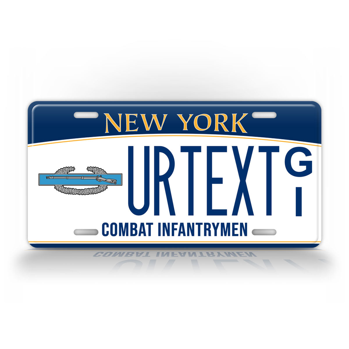 New York "Combat Infantryman" Novelty License Plate