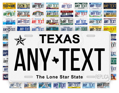 Personalized Texas Novelty License Plate, Replica TX Custom Auto Tag