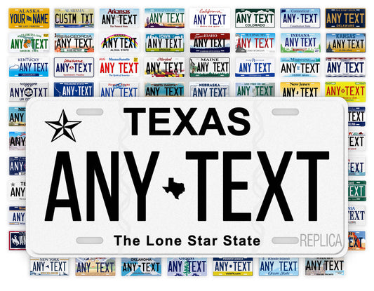 Personalized Texas Novelty License Plate, Replica TX Custom Auto Tag