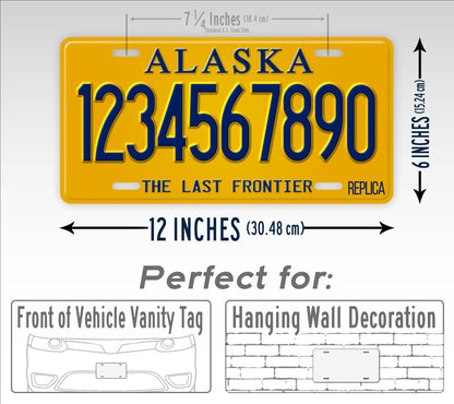 Personalized Alaska Novelty License Plate, Replica AK Custom Auto Tag