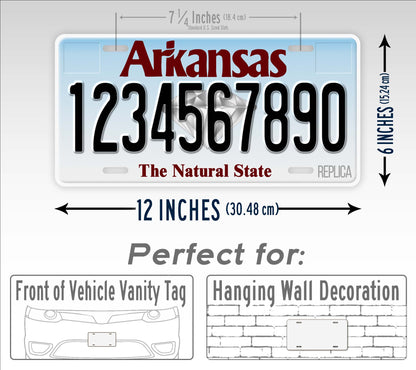 Personalized Arkansas Novelty License Plate, Replica AR Custom Auto Tag