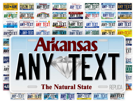 Personalized Arkansas Novelty License Plate, Replica AR Custom Auto Tag
