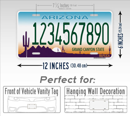 Personalized Arizona Novelty License Plate, Replica AZ Custom Auto Tag