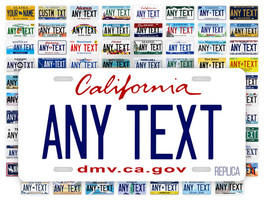 Personalized California Novelty License Plate, Replica CA Custom Auto Tag